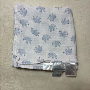 Aden + Anais Muslin Swaddle Blanket Blue Elephant Flags 100% Cotton